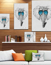 Elephant in Sunglasses - Sketch Animals Digital Print on Wrapped Canvas