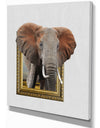 Elephant in Wooden Frame - Africa Animals photography on Wrapped Canvas