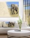 Elephant on textured paper - Africa Animals photography on Wrapped Canvas