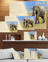 Elephant on textured paper - Africa Animals photography on Wrapped Canvas