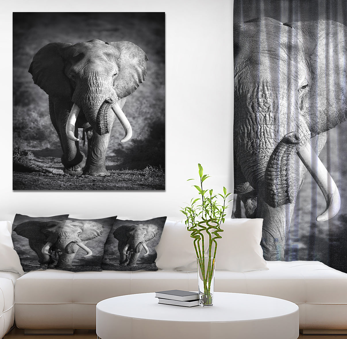 Elephant Bull - Africa Animals Photography on Wrapped Canvas