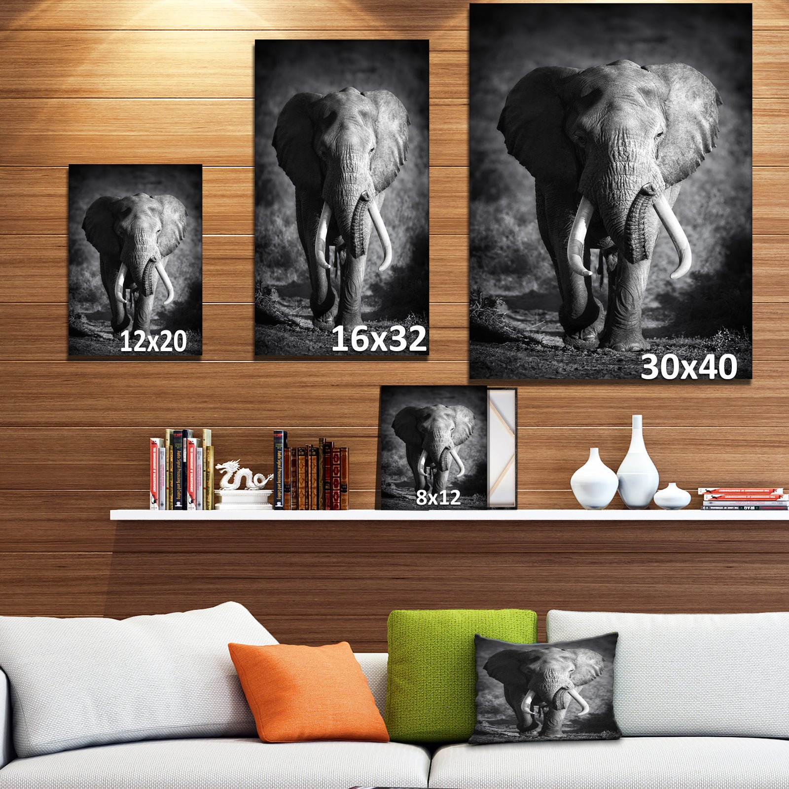Elephant Bull - Africa Animals Photography on Wrapped Canvas