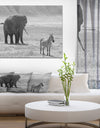 African Elephant and Zebra - Africa Animals Photography on Wrapped Canvas