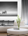 Elephant with Small Zebra - Africa Animals Photography on Wrapped Canvas