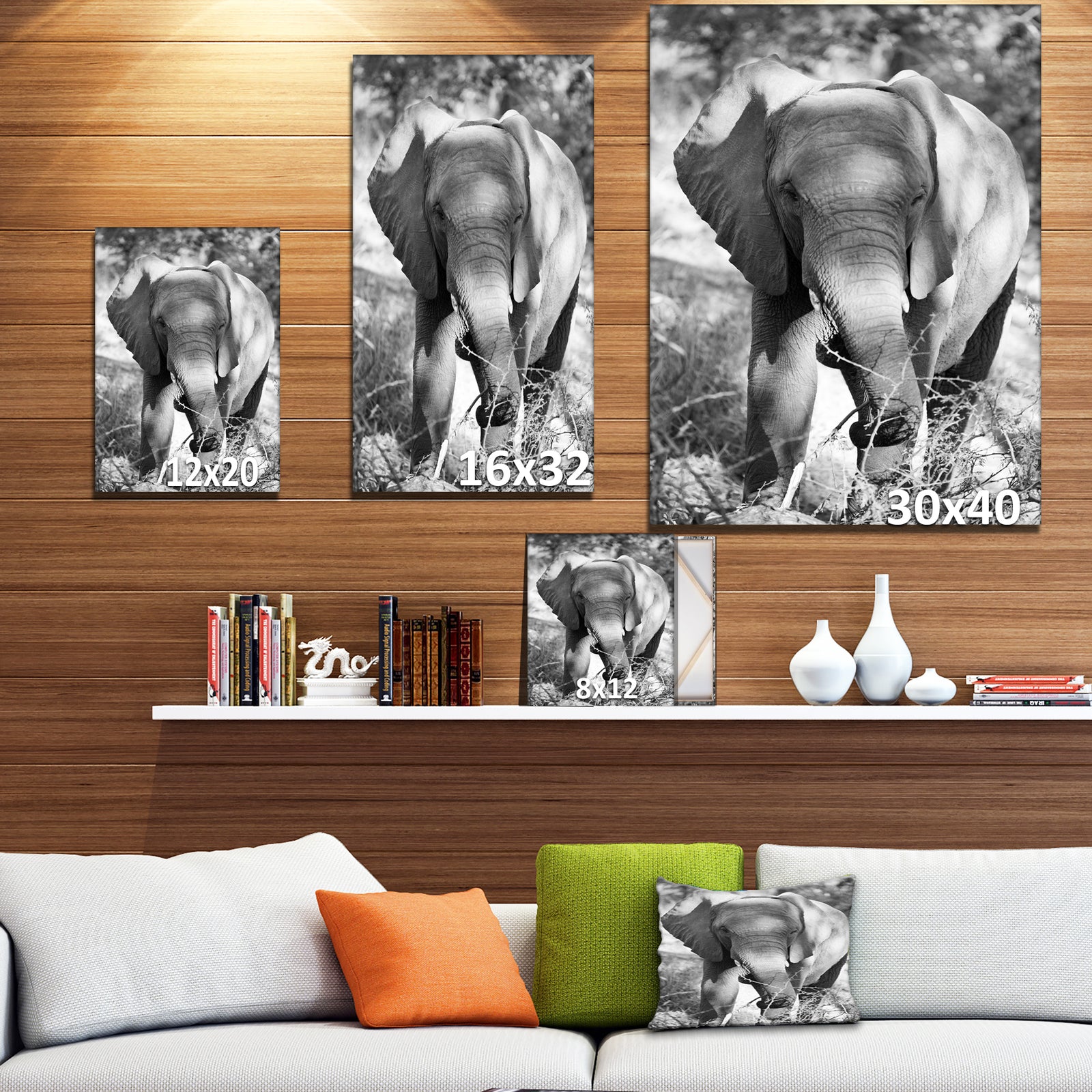 Elephant at Kruger National Park - Africa Animals Photography on Wrapped Canvas