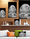 Two Elephants with Earth Background - Africa Animals Photography on Wrapped Canvas