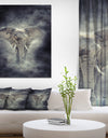 Elephant in smoke - Animals Photography on Wrapped Canvas