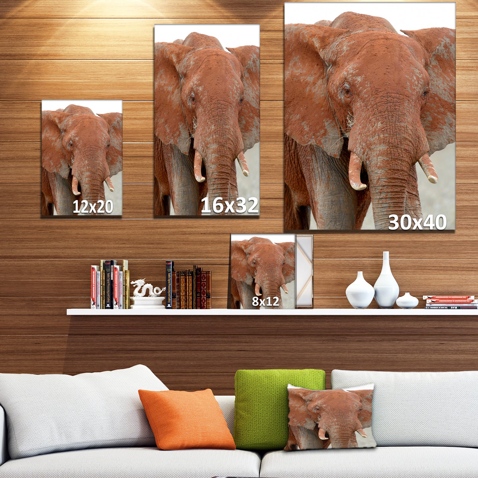 Elephant in National park of Kenya - Animals Photography on Wrapped Canvas
