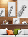 Black and White Giraffe Sketch - Animals Painting Print on Wrapped Canvas