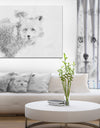 Black and White Fox Sketch - Animals Painting Print on Wrapped Canvas