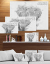 Black and White Elephant Sketch - Animals Painting Print on Wrapped Canvas