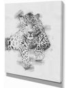 Black and White Leopard Pencil Sketch - Animals Painting Print on Wrapped Canvas