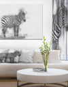 Black and White Zebra Sketch - Animals Painting Print on Wrapped Canvas