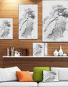 Black and White Parrot Pencil Sketch - Animals Painting Print on Wrapped Canvas