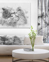 Black and White Bear Pencil Sketch - Animals Painting Print on Wrapped Canvas