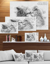 Black and White Bear Pencil Sketch - Animals Painting Print on Wrapped Canvas