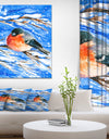 Bullfinch in Snow Storm - Animals Painting Print on Wrapped Canvas