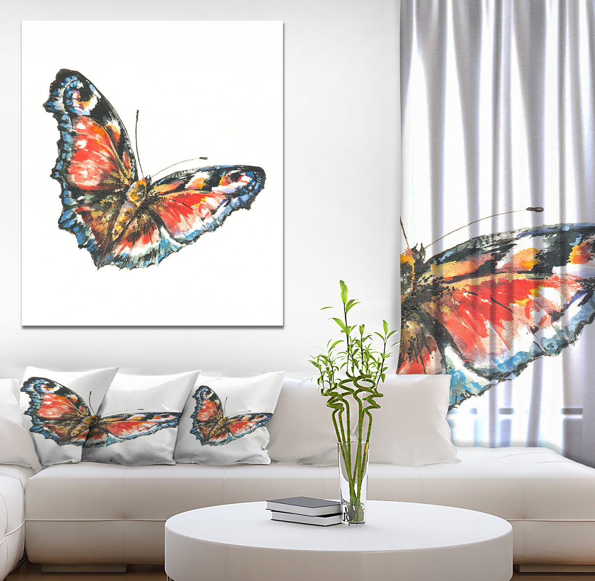 Colorful Butterfly - Animals Painting Print on Wrapped Canvas