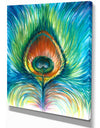 Peacock feather - Contemporary Animals Painting Print on Wrapped Canvas