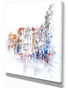 City and People - Cityscapes Painting Print on Wrapped Canvas