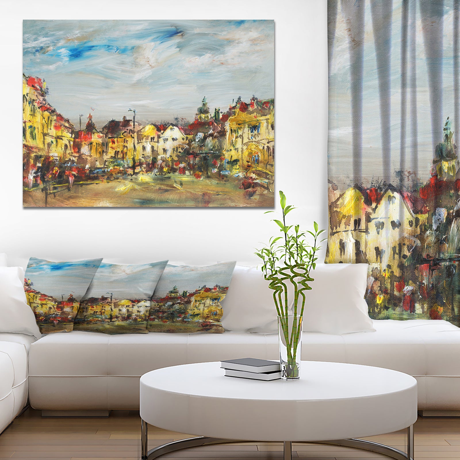 Historic City - Cityscapes Painting Print on Wrapped Canvas