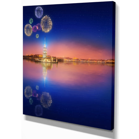 Maiden Tower or Kiz Kulesi Istanbul - Sea & Shore Cityscapes Photographic on wrapped Canvas