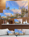 Dubai Marina UAE. Panoramic View in Cloudy sky - Cityscapes Photography on Wrapped Canvas