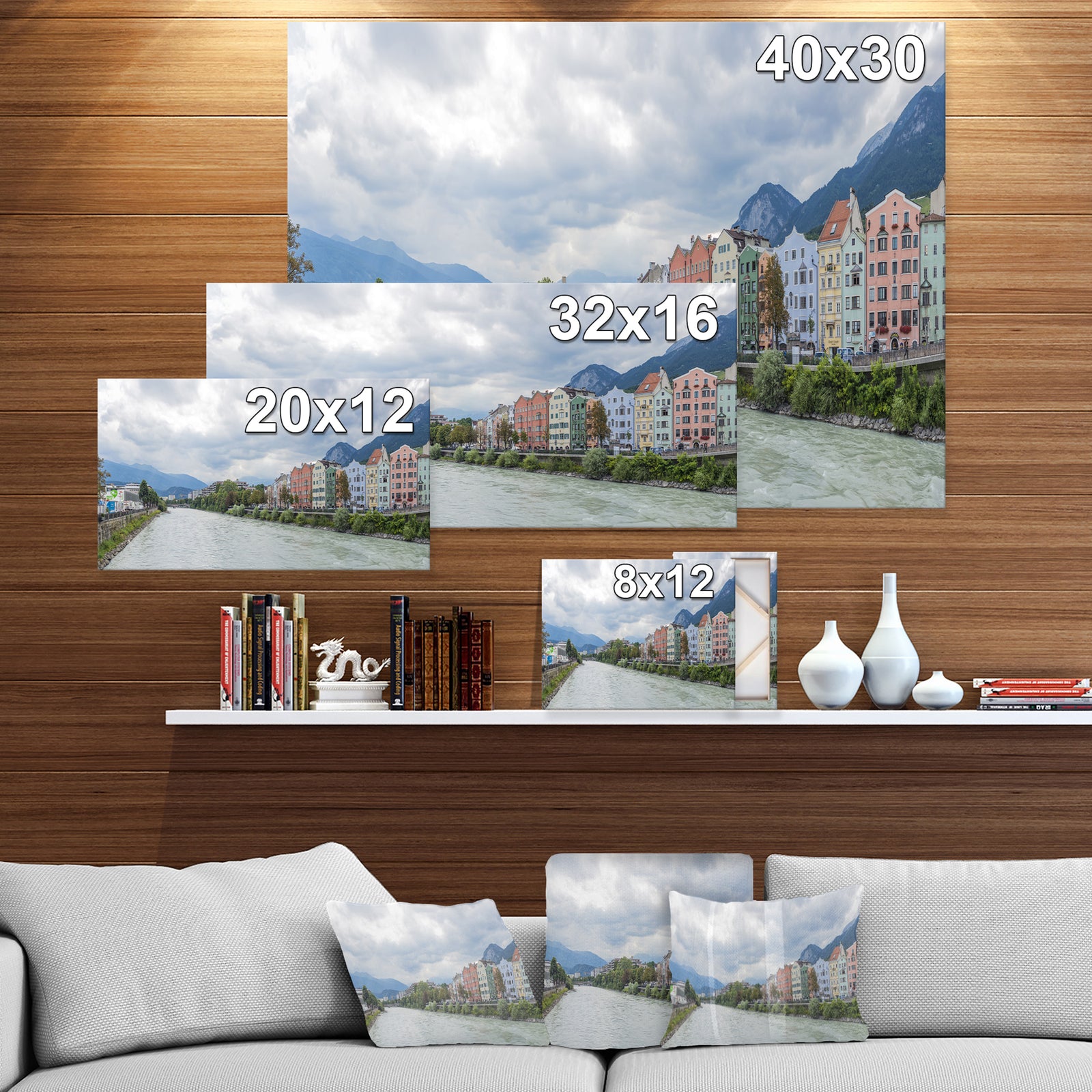 Mariahilf Street in Innsbruck Austria. - Cityscapes Photography on Wrapped Canvas