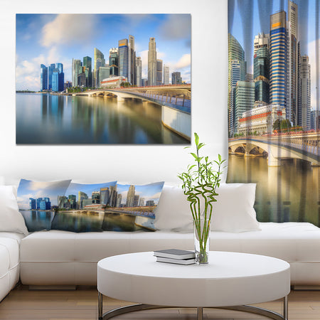 Singapore Skyline - Sea & Shore Cityscapes Photographic on wrapped Canvas