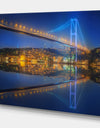 Bosphorus bridge at night Istanbul Skyline - Cityscapes Photography on Wrapped Canvas