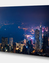 Downtown Victoria Harbor in Hong Kong Skyline - Sea & Shore Cityscapes Photographic on wrapped Canvas