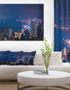 Downtown Victoria Harbor in Hong Kong Skyline - Sea & Shore Cityscapes Photographic on wrapped Canvas