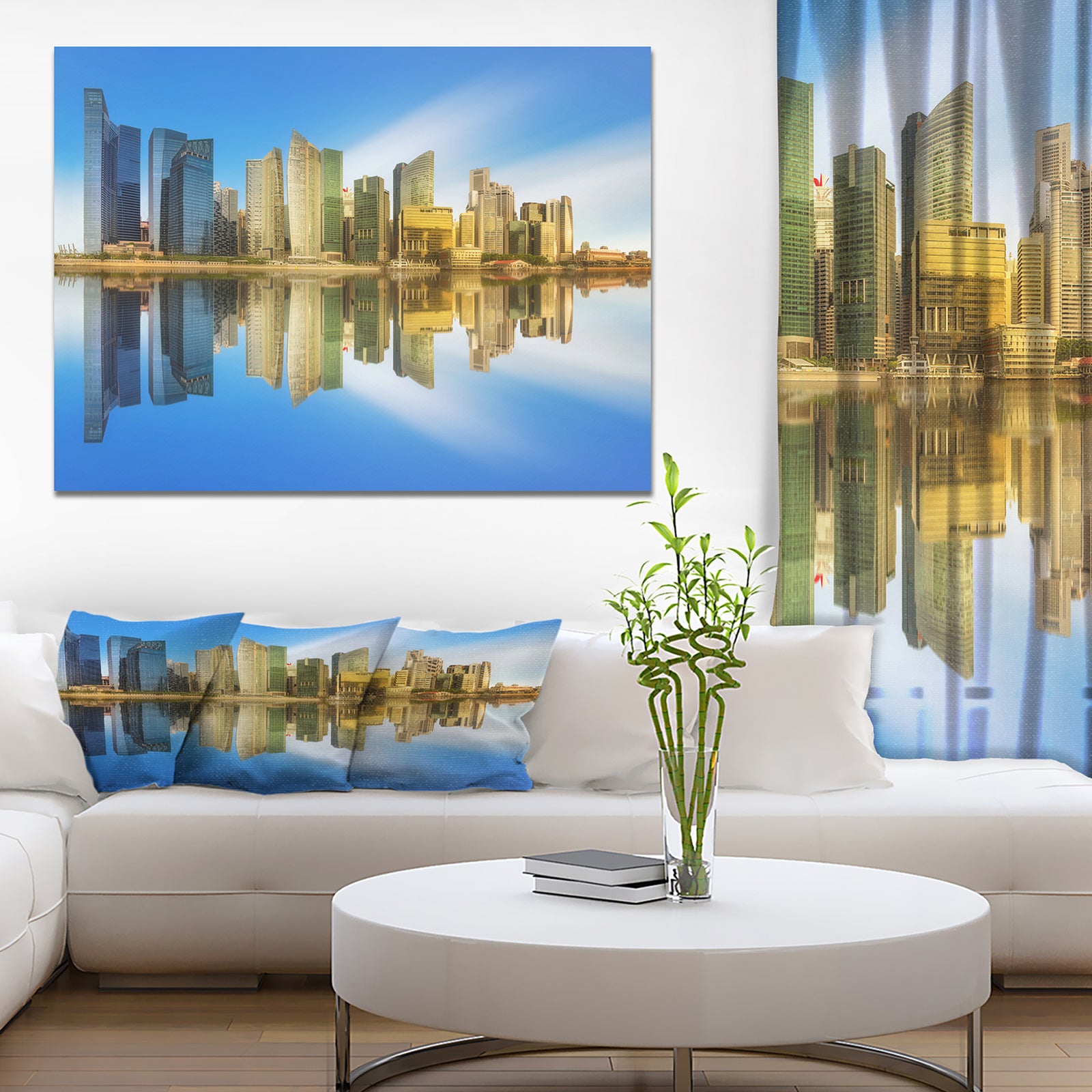 Singapore Marina Bay Skyline - Cityscapes Photography on Wrapped Canvas