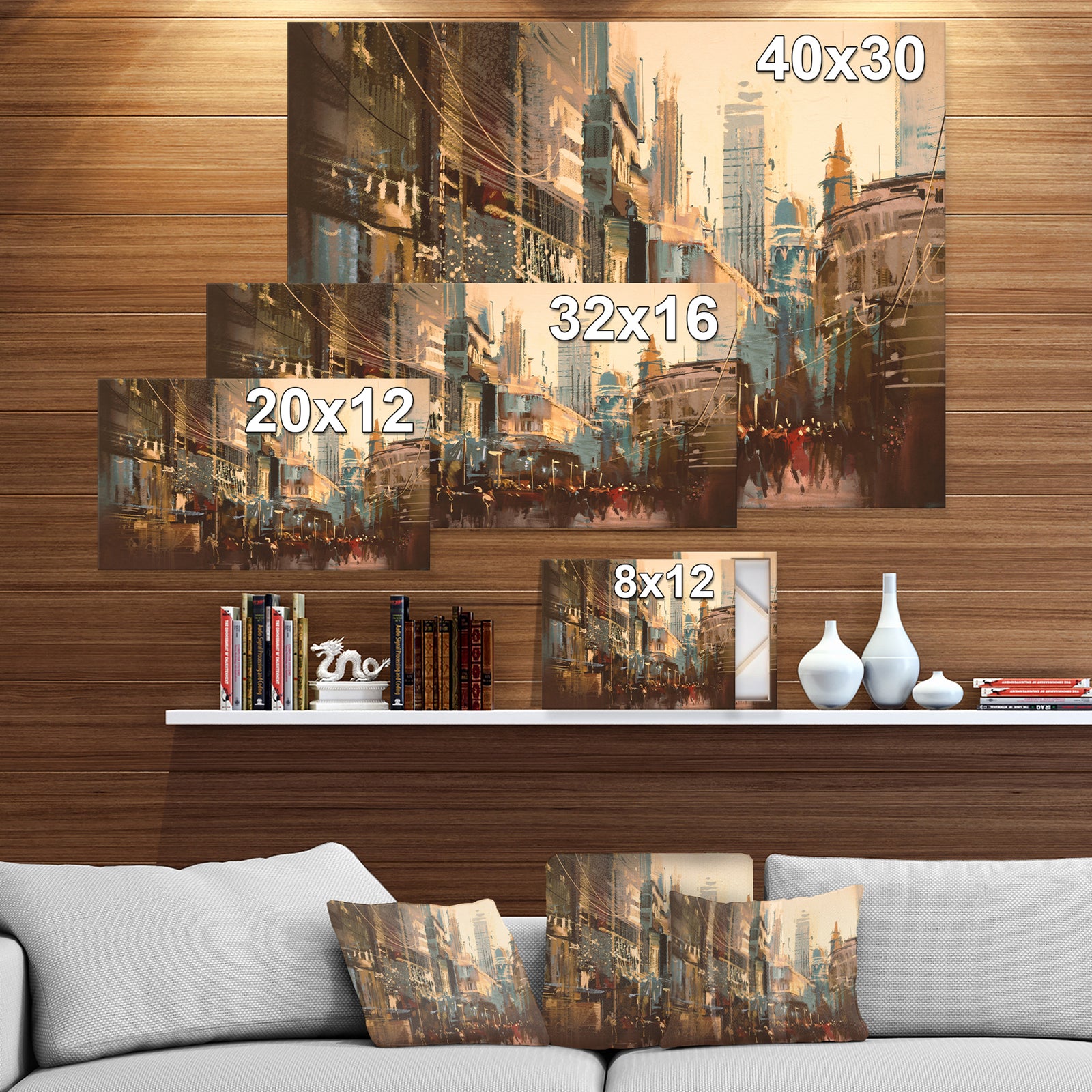 Vintage Town - Cityscapes Photography on Wrapped Canvas