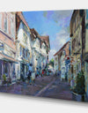 Old town landscape painting - Cityscapes Photography on Wrapped Canvas