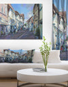 Old town landscape painting - Cityscapes Photography on Wrapped Canvas