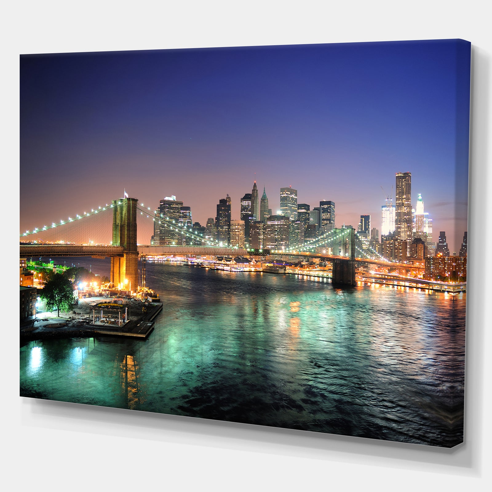 New York City Manhattan downtown - Cityscapes Photography on Wrapped Canvas