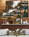 Evening Traditional Market in Oil Painting - Cityscapes Painting Print on Wrapped Canvas