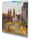 Hhistoric square with church Oil Painting - Cityscapes Painting Print on Wrapped Canvas