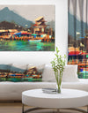 Old fishing village - Cityscapes Painting Print on Wrapped Canvas