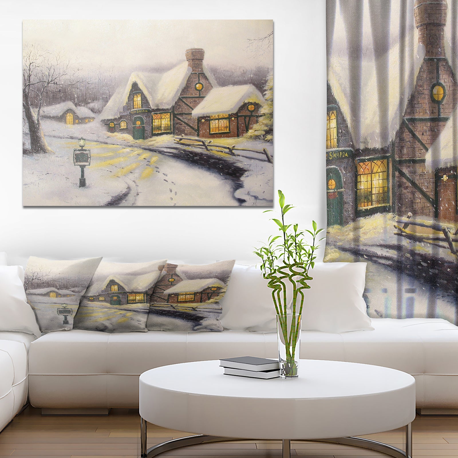 Christmas Home - Cityscapes Painting Print on Wrapped Canvas