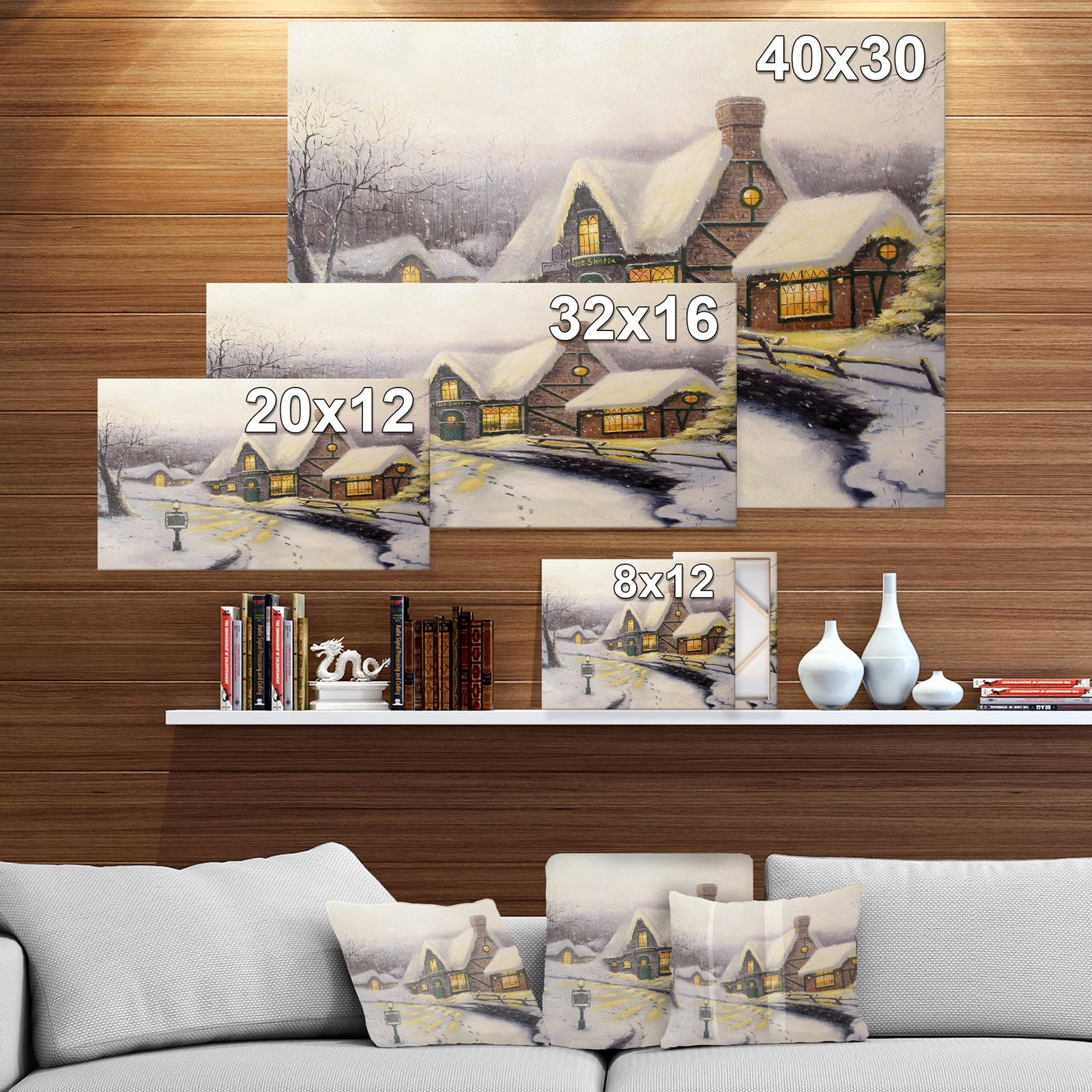 Christmas Home - Cityscapes Painting Print on Wrapped Canvas