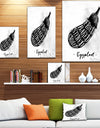 Eggplant cutting scheme - Farmhouse Food Painting Print on Wrapped Canvas