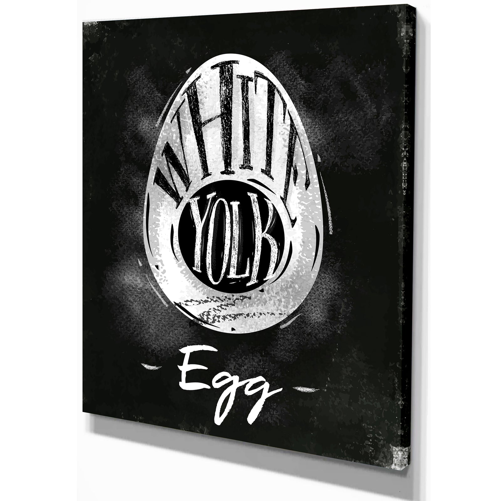 Egg cutting scheme chalk - Farmhouse Food Painting Print on Wrapped Canvas