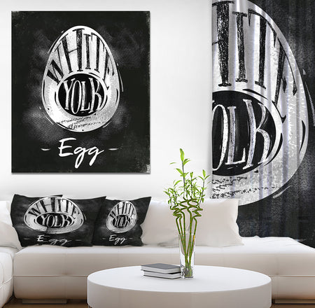 Egg cutting scheme chalk - Farmhouse Food Painting Print on Wrapped Canvas