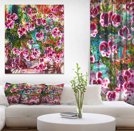 Purple Flowers - Floral Painting Print on Wrapped Canvas