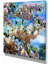 The flowers and the sky - Floral Painting Print on Wrapped Canvas on Wrapped Canvas