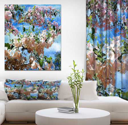 The flowers and the sky - Floral Painting Print on Wrapped Canvas on Wrapped Canvas