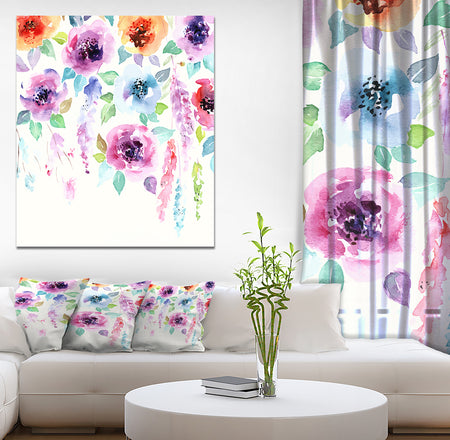 Pastel Watercolor Flower - Floral Painting Print on Wrapped Canvas on Wrapped Canvas