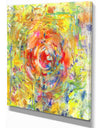 Colorful Circle Petal Abstract Design - Floral Painting Print on Wrapped Canvas